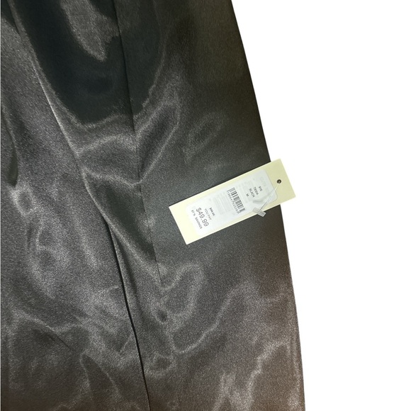 Tash + Sophie Black Satin Wrap Dress Size M NWT $98 Saks Cocktail Evening - Picture 5 of 7